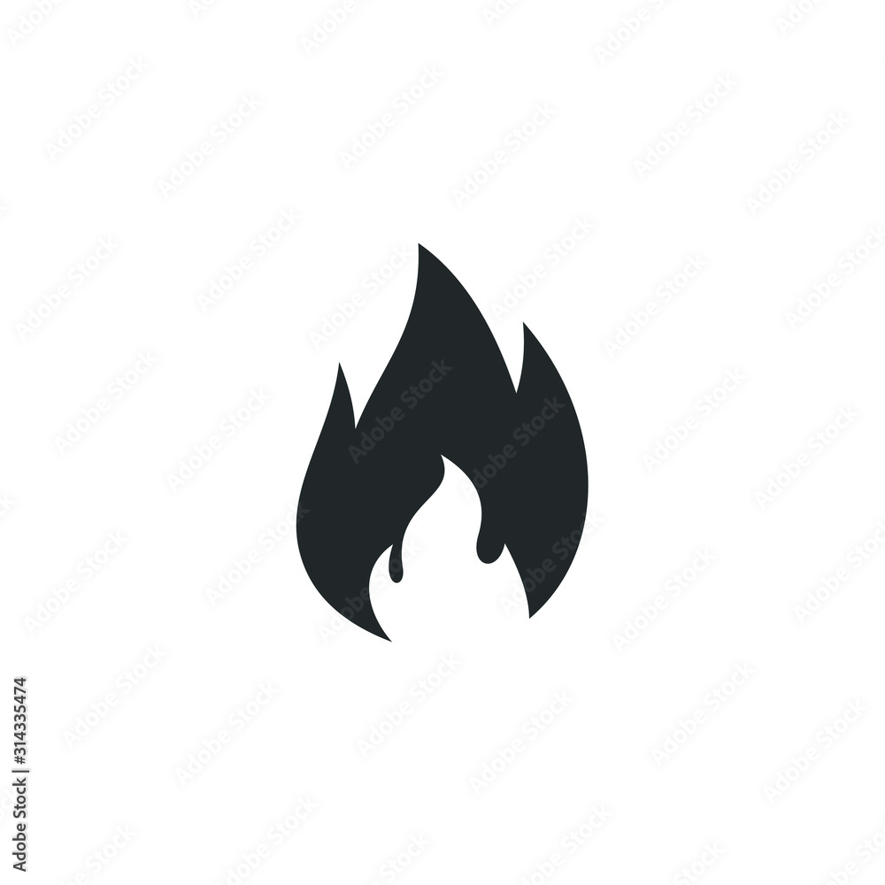 Aufkleber fire flames icon template color editable. fire flames symbol vector sign isolated on white backgroun