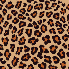 Fototapeta na wymiar Brown leopard trendy seamless pattern