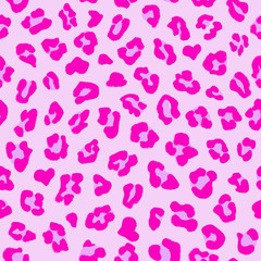 Pink color leopard seamless pattern