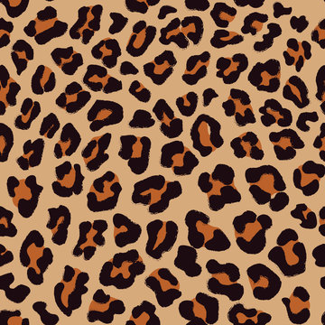 Brown Leopard Trendy Seamless Pattern