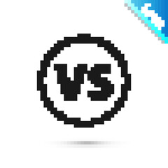 Obraz premium Black VS Versus battle icon isolated on white background. Competition vs match game, martial battle vs sport. Vector Illustration