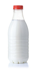 Front view of plastic milk bottle