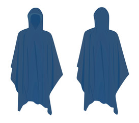 Blue rain coat. vector illustration