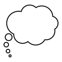 Think bubble isolated. Trendy think bubble in flat style. Modern template for social network and label. Creative thought balloon. Cloud line art, vector illustration