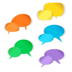 set of flat message bubbles show 