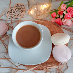 morning tasty dessert and a cup of coffee