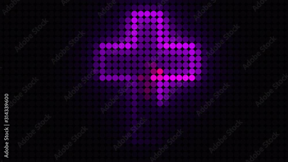 Aufkleber computer generated bright display of running dottes lights. 3d rendering of led background for disco