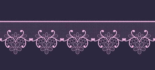pink lace borders