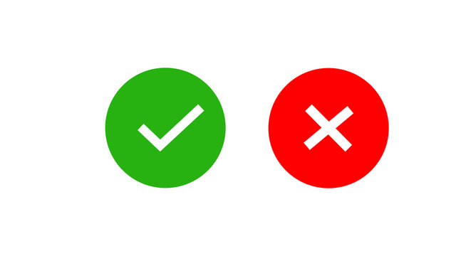  Circle symbols elements. Yes no web buttons.
