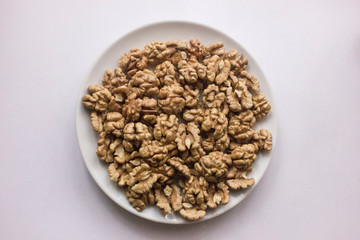  Walnuts in a white plate
