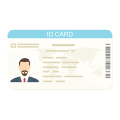 Id card, biometric passport, driver licence. Flat illustration