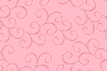 Seamless pattern in pink color drawn by delicate oil paint.