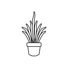 long leaves nature plants line style icon