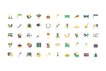 Isolated mardi gras icon set vector design © djvstock