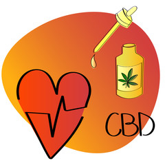 Bright symbolic illustration showing the effect of CBD products on heart health and well being