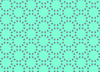 Mint background pattern from the star figures circle shape. Geometric seamless design template with simple symmetric ornament. Creative pattern in azure colour for fabric, banner, print, sticker