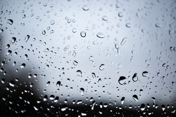 texture of water drops on the window glass