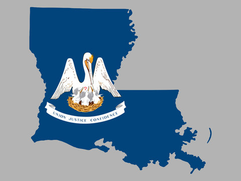 Louisiana Map flag Vector illustration eps 10.