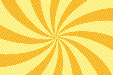 Vector simple comic book background. Swirl and halftone pattern in retro pop art style