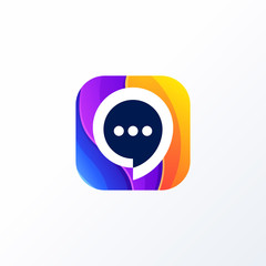 colorful chat logo design ready to use