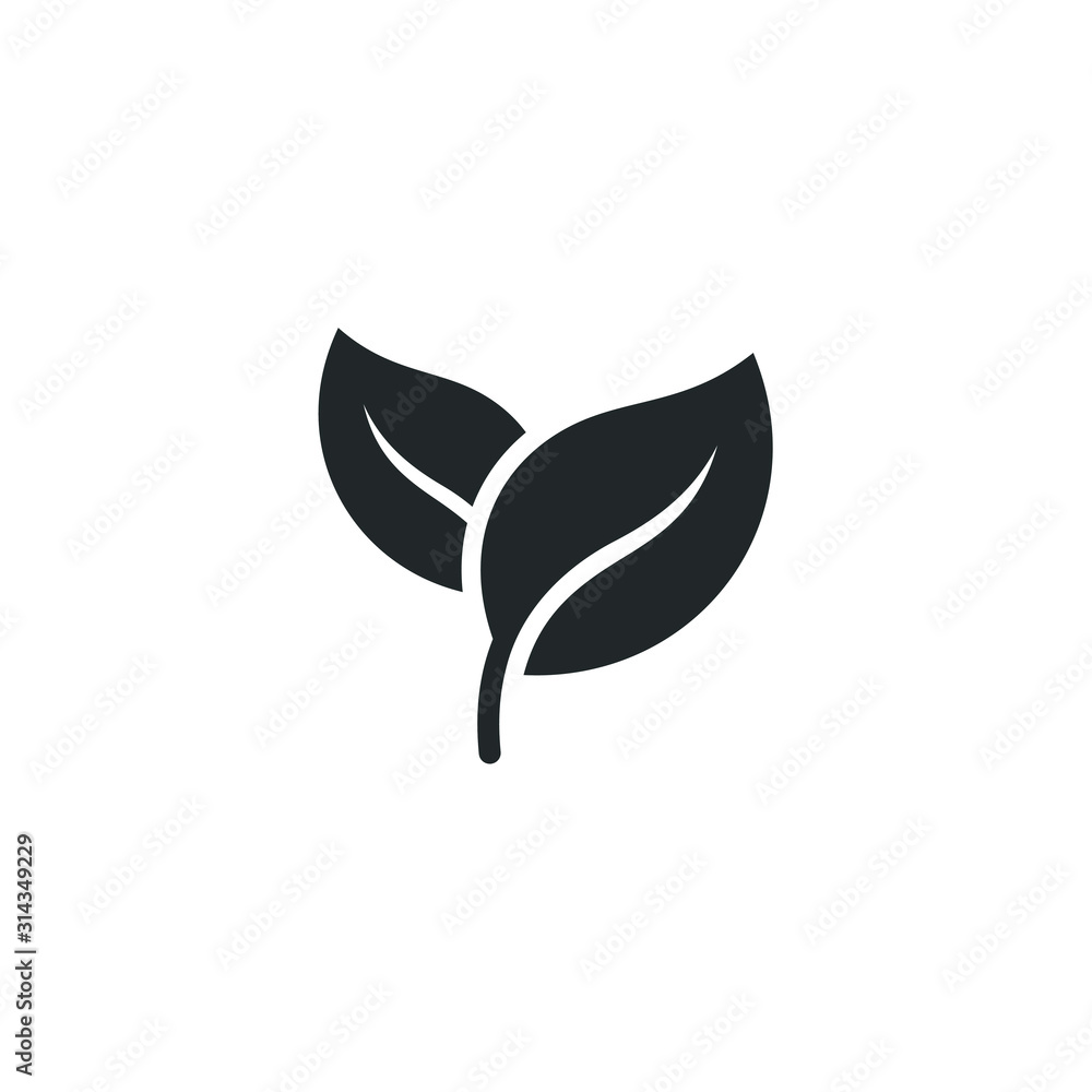 Aufkleber leaf ecology nature icon template color editable. leaf symbol vector sign isolated on white backgrou