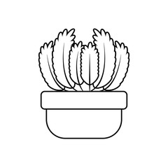 potted succulent plants line style icon