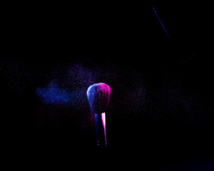 flying shadows from colliding makeup brushes