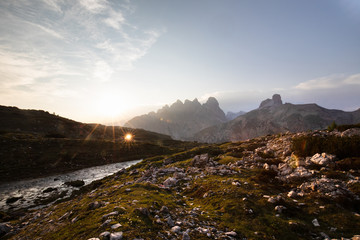 Dolomites mountains Italy sunset 