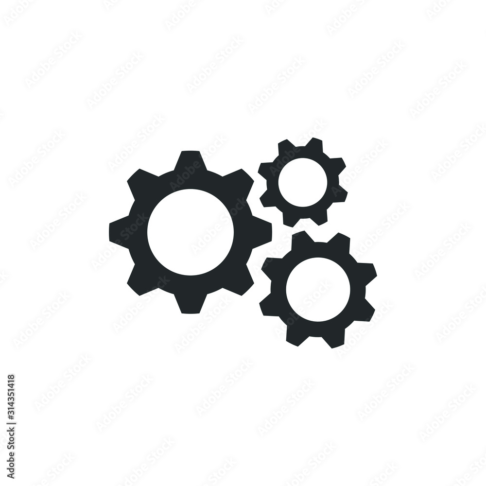 Poster gear tool or button for web application icon template color editable. settings symbol vector sign is