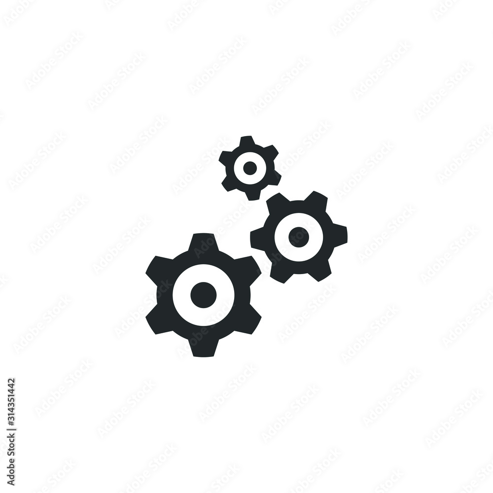 Poster gear tool or button for web application icon template color editable. settings symbol vector sign is