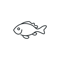 Fish icon template color editable. Fish symbol vector sign isolated on white background illustration for graphic and web design.