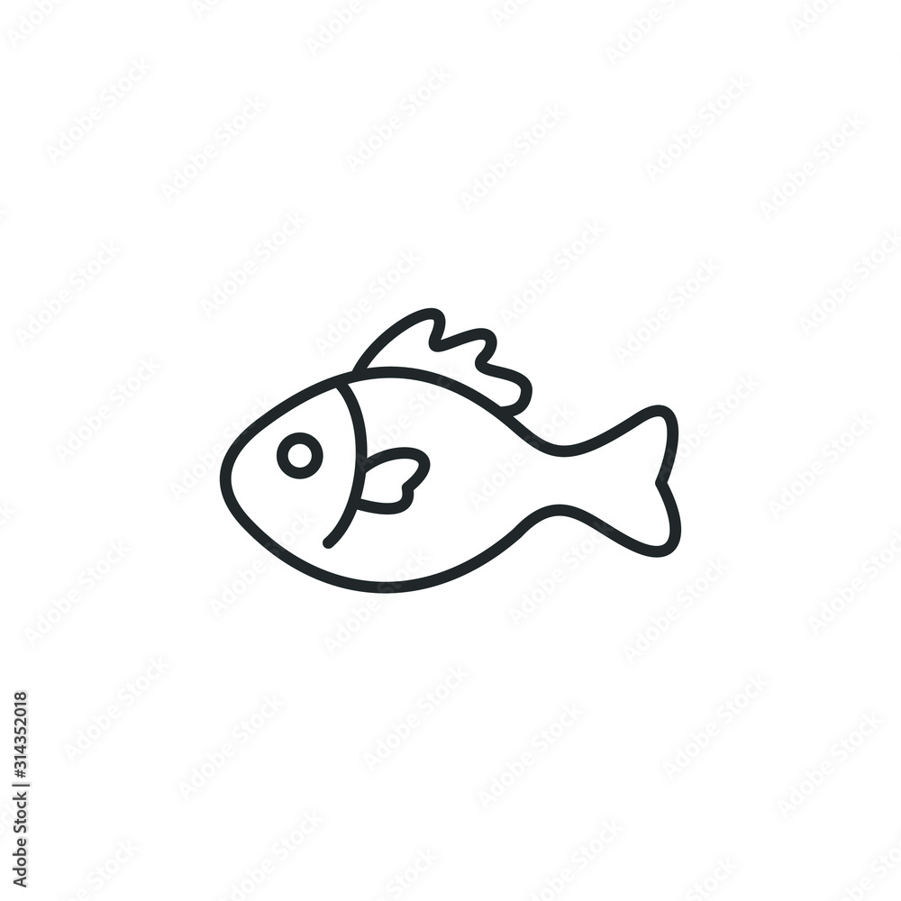 Poster Fish icon template color editable. Fish symbol vector sign isolated on white background illustration for graphic and web design.