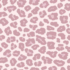 Pink leopard print. Abstract vector seamless pattern with hand drawn spots. Elegant background with animal skin print of jaguar, cheetah, leopard fur. Modern glamour fashion design, trendy colors