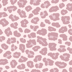 Pink leopard print. Abstract vector seamless pattern with hand drawn spots. Elegant background with animal skin print of jaguar, cheetah, leopard fur. Modern glamour fashion design, trendy colors © Olgastocker