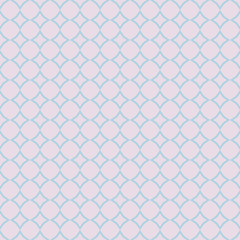 Fototapeta premium Diamond grid pattern. Vector abstract seamless texture in pastel colors, lilac and blue. Elegant geometric ornament with small rhombuses, mesh, net, lattice, fence, repeat tiles. Simple background