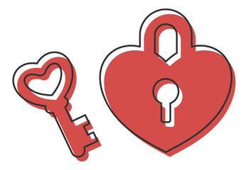 ハートの南京錠