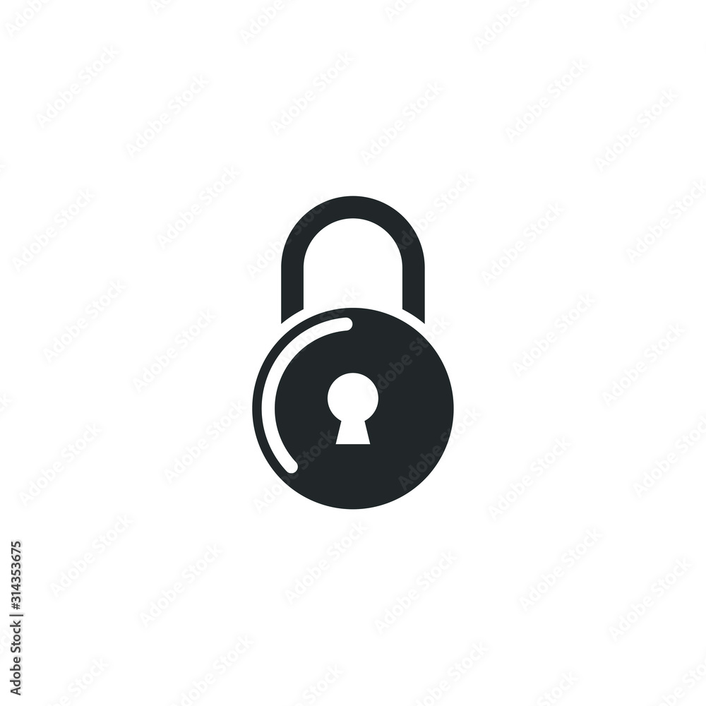 Poster lock icon template color editable. password security symbol vector sign isolated on white background