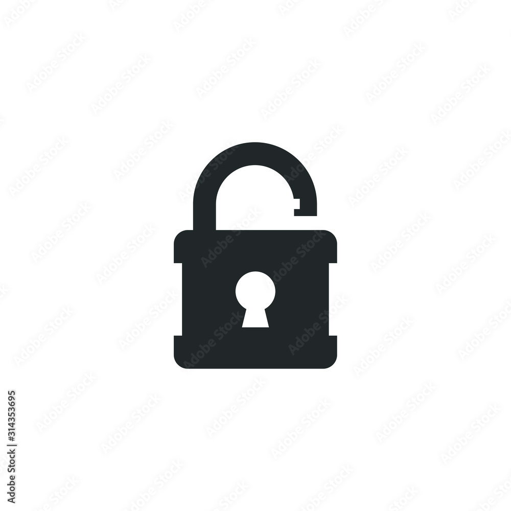 Poster lock icon template color editable. password security symbol vector sign isolated on white background