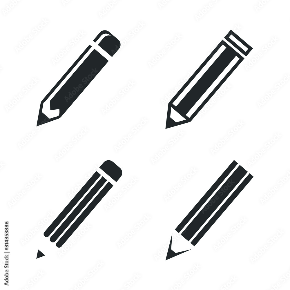 Aufkleber Pencil icon template color editable. Edit symbol vector sign isolated on white background illustration for graphic and web design.