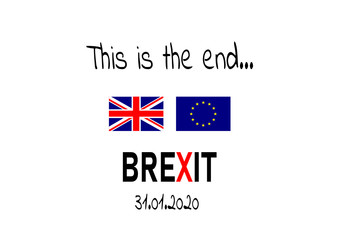 This is the end. Brexit concept. Vector design. Brexit 31 January 2020