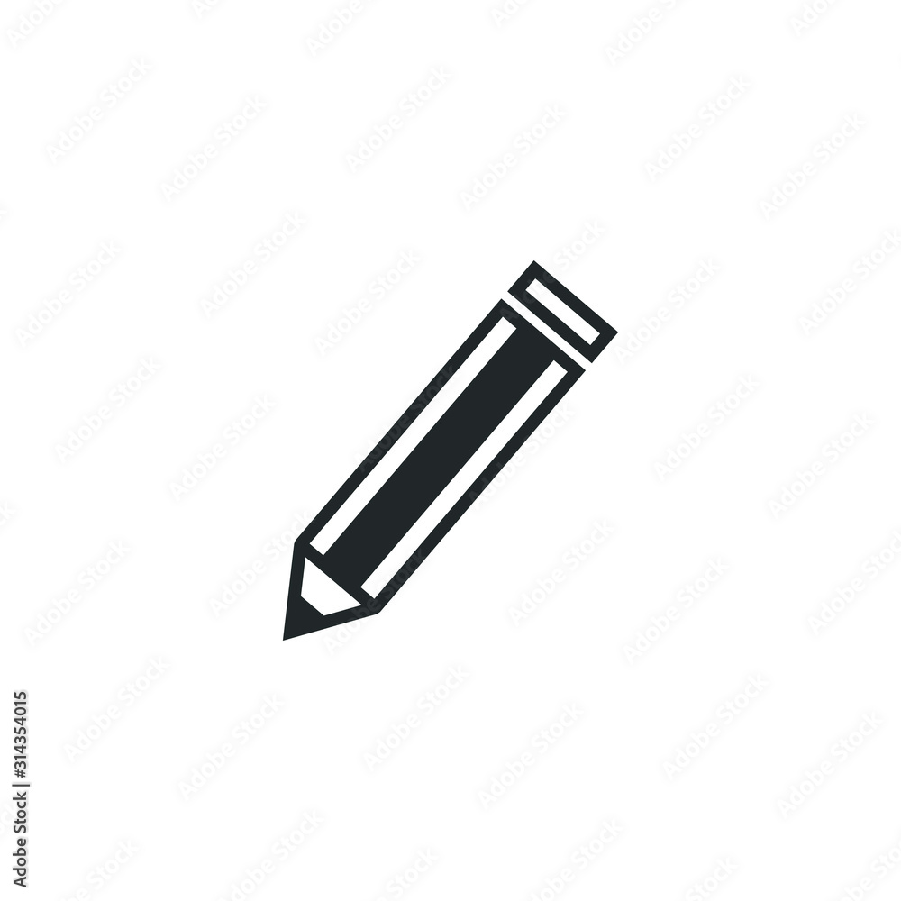 Aufkleber Pencil icon template color editable. Edit symbol vector sign isolated on white background illustration for graphic and web design.