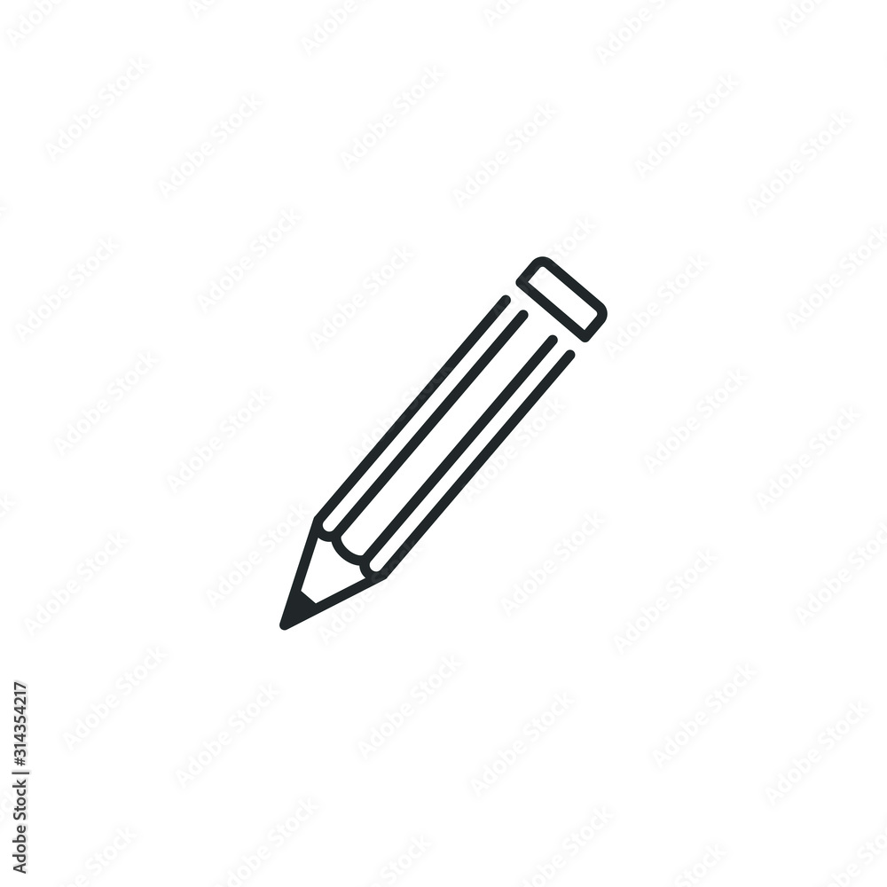 Poster Pencil icon template color editable. Edit symbol vector sign isolated on white background illustration for graphic and web design.