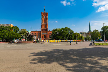 The Rotes Rathaus Town Hall In Berlin City - Powered by Adobe