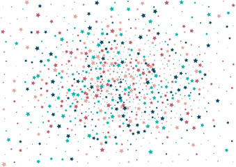 Festive color star confetti background. Abstract frame confetti texture for holiday, postcard, poster, website, carnivals, birthday and children's parties. Cover confetti mock-up. Wedding star layout