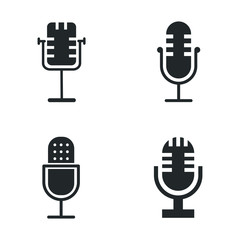 microphone icon template color editable. podcast symbol vector sign isolated on white background illustration for graphic and web design.