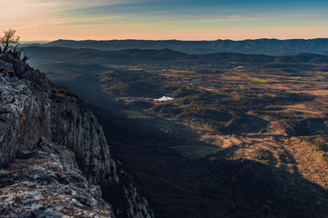 Sunset from the summit of Pic Saint-Loup near Montpellier