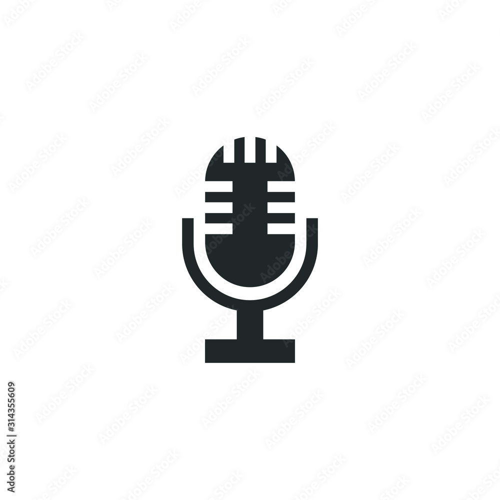 Leinwandbilder microphone icon template color editable. podcast symbol vector sign isolated on white background illustration for graphic and web design.