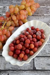 Frozen grapes, healthy dessert, ready to eat