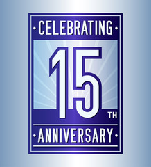 15 years logo design template. Anniversary vector and illustration.
