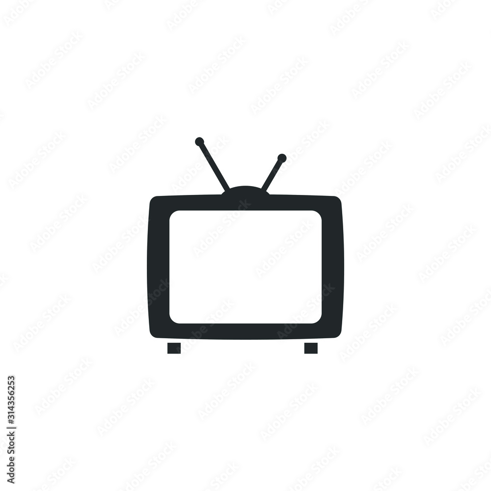 Poster Television icon template color editable. Tv symbol vector sign isolated on white background illustration for graphic and web design.